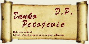 Danko Petojević vizit kartica
